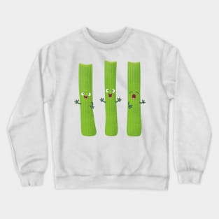 Cute celery sticks trio cartoon vegetables Crewneck Sweatshirt